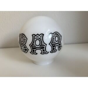 Vintage Milk Glass BAR Globe Lamp Shade Black Lettering Tavern Pub MCM 6"